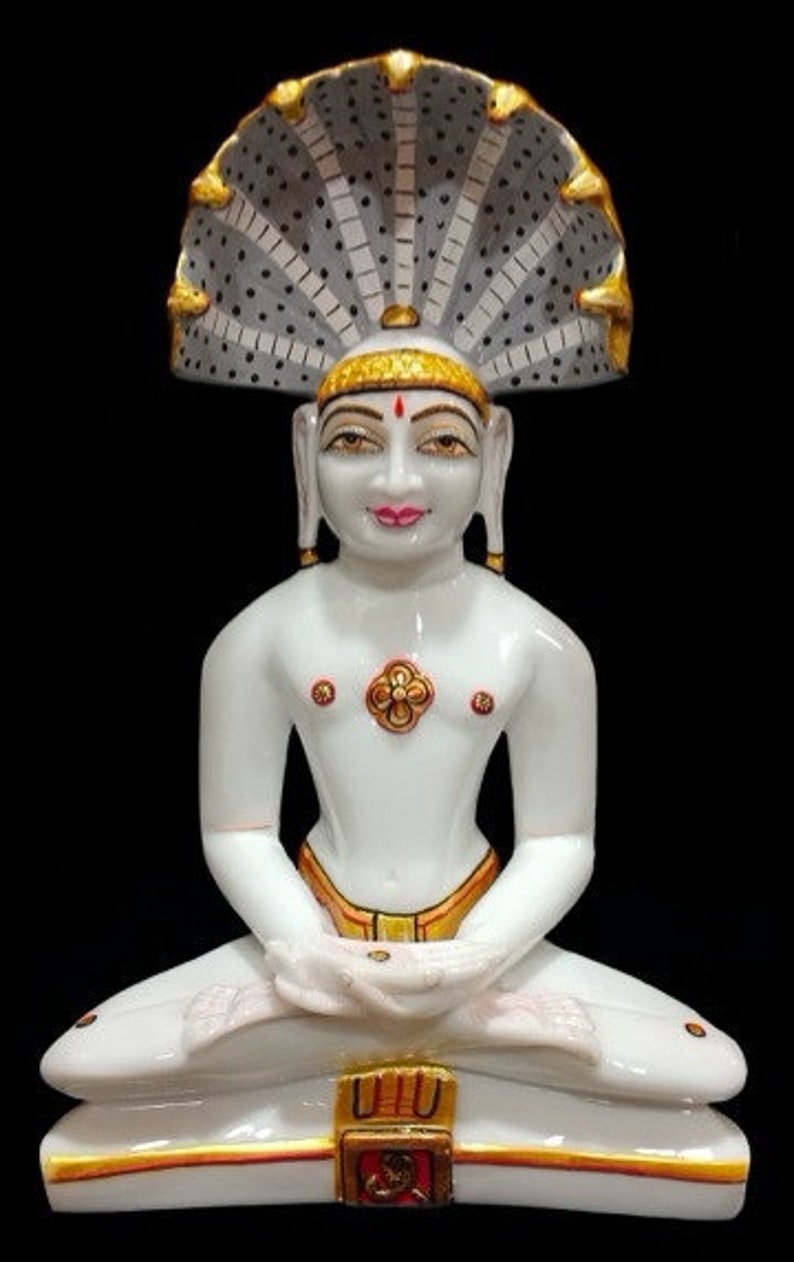 Jain Lord Parshvanatha Parasnath Hand Crafted Marble Idol Jain Lord Parshvanatha Parasnath Hand Crafted Marble Idol