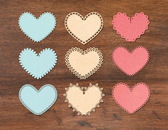 lace border heart templates for laser cutting cricut svg etsy