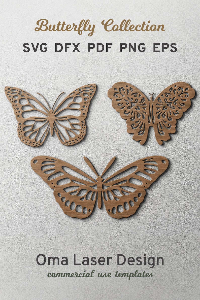 Butterfly Svg Bundle for Laser Cutting. Butterflies Glowforge Printable ...