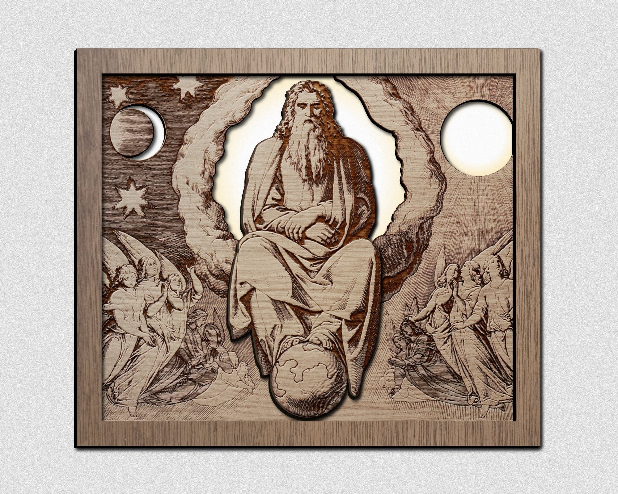 God Rusted Laser File, Bijbel Genesis Graveren Vector, God Laser Cut