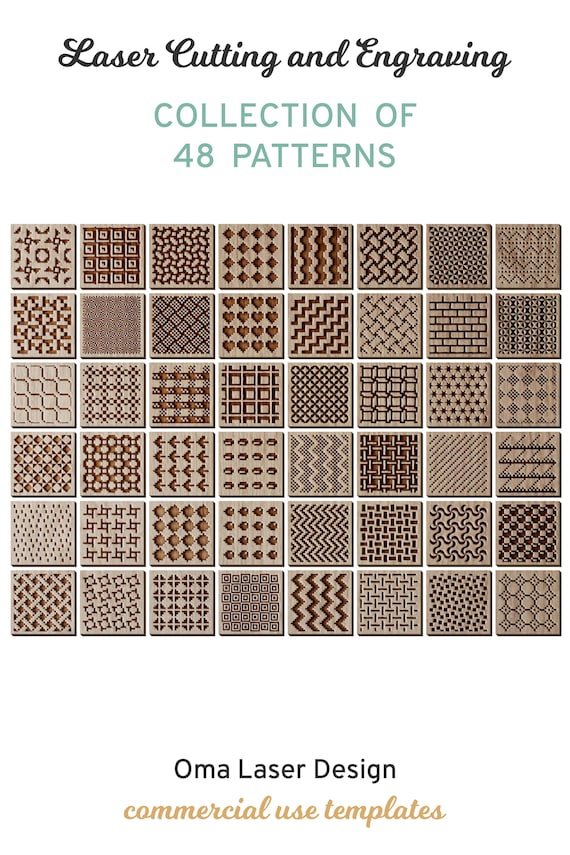 48 Patterns for Laser Engraving Svg. Box Lid Engraving Dxf - Etsy