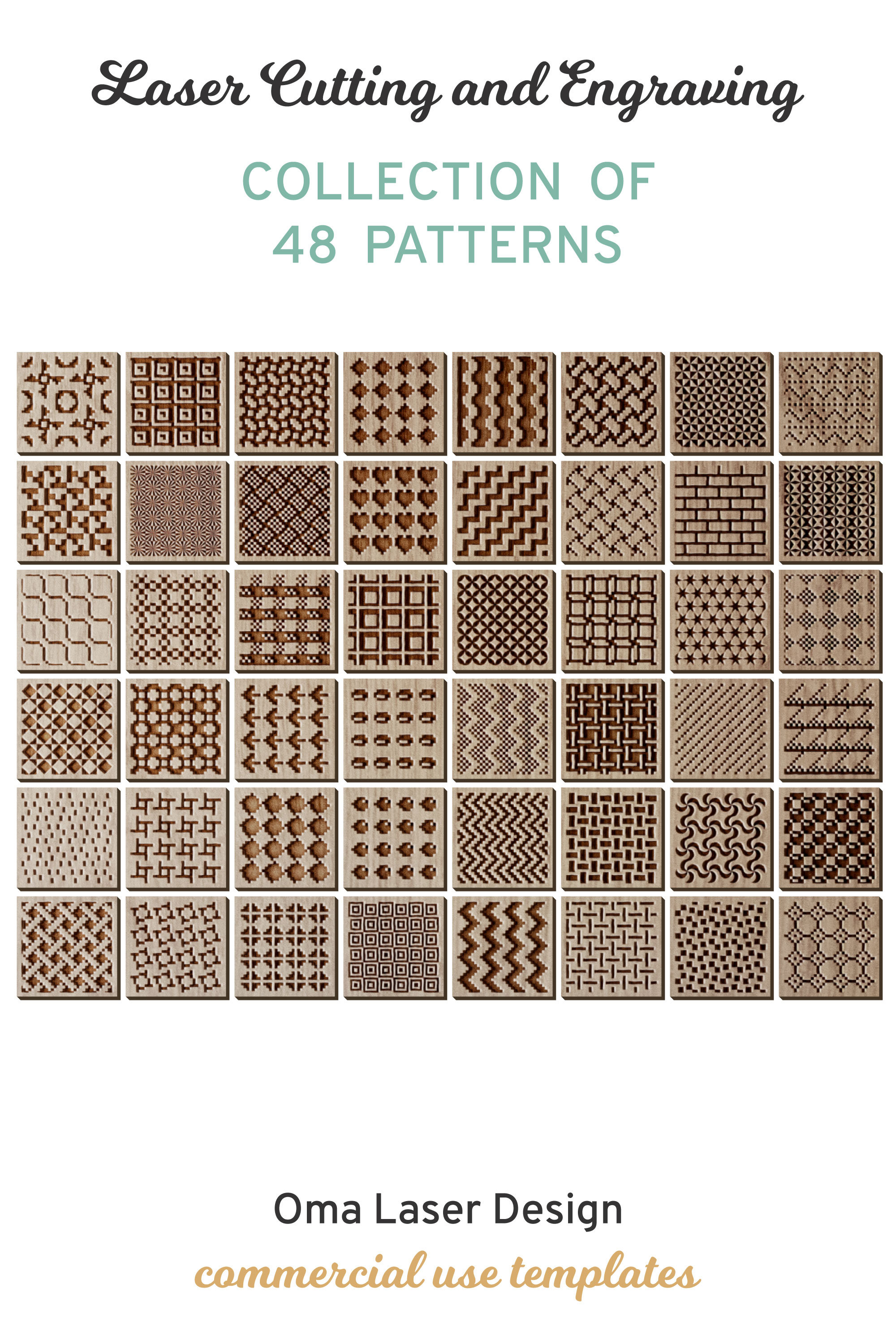 48 Patterns for Laser Engraving Svg. Box Lid Engraving Dxf Etsy India