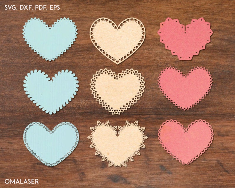 Download Lace Border Heart Templates for Laser Cutting. Cricut SVG ...