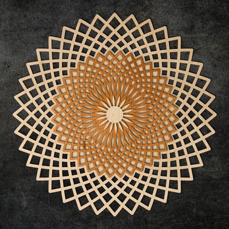 Multi-Layer Mandala DXF Laser Cutting Lace Mandala Vector ...