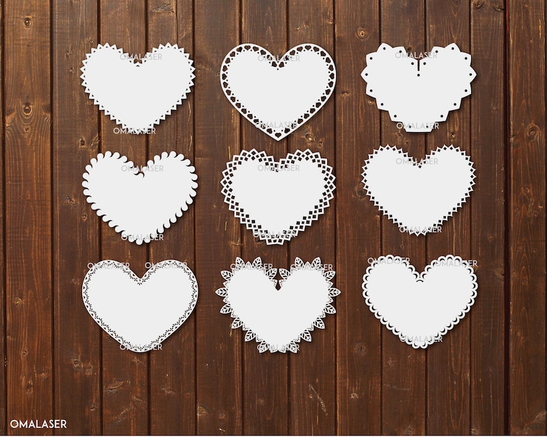 Download Lace Border Heart Templates for Laser Cutting. Cricut SVG ...