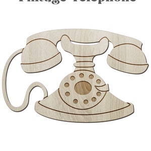 Vintage telephone laser cutting template. Phone vector file. Glowforge design. Laser engraving DXF file. Instant download digital file, SVG