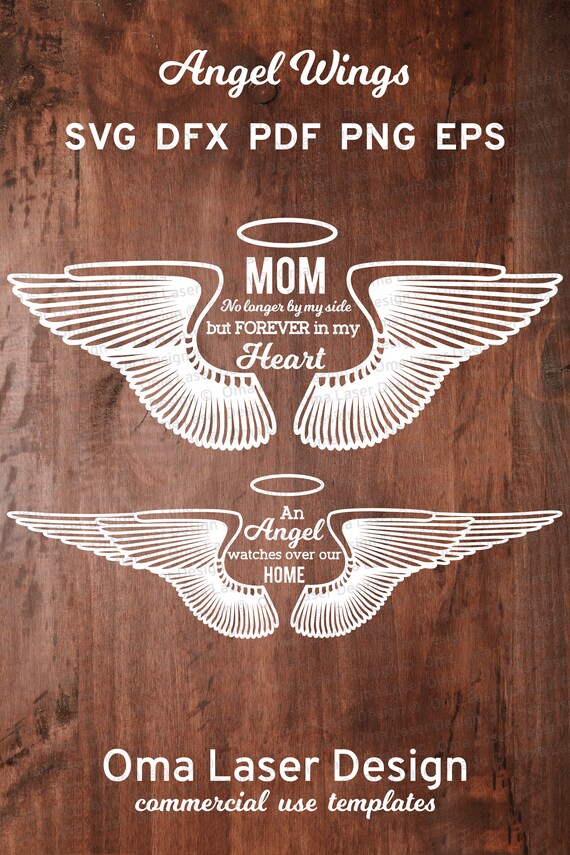 Download Angel Wings Svg Cut Out Template Memorial Wings Svg Mom Etsy