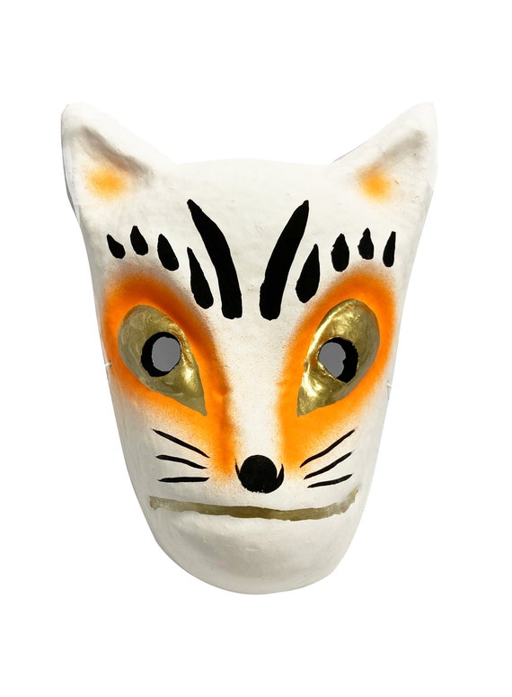 KITSUNE Papiermâché Made in Japan. Traditional Fox Mask Etsy