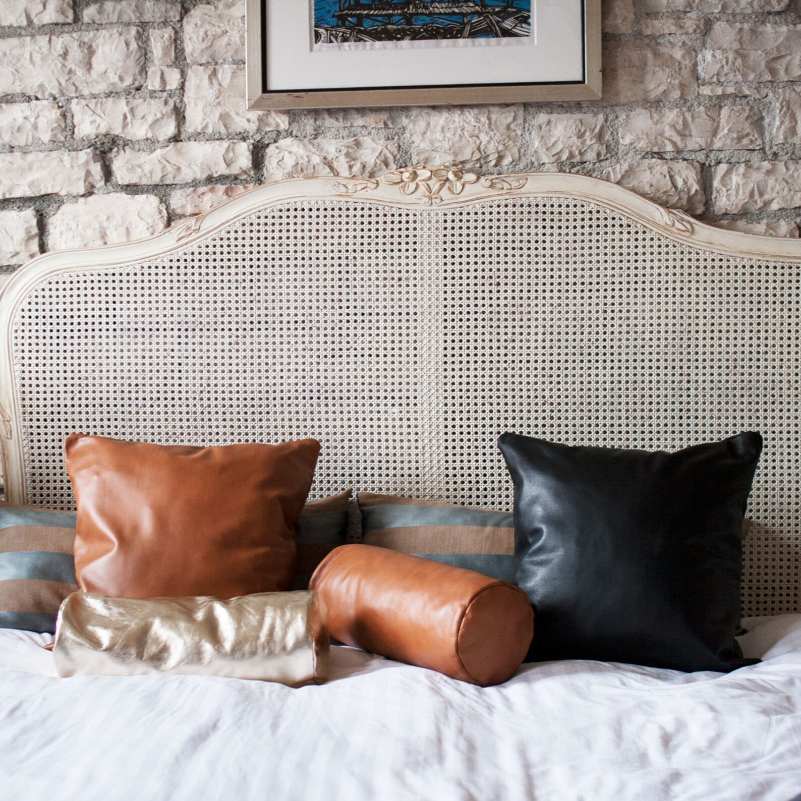 Leather Bolster Pillow in Camel Brown/ Pillows/ Pillow Cases / Etsy