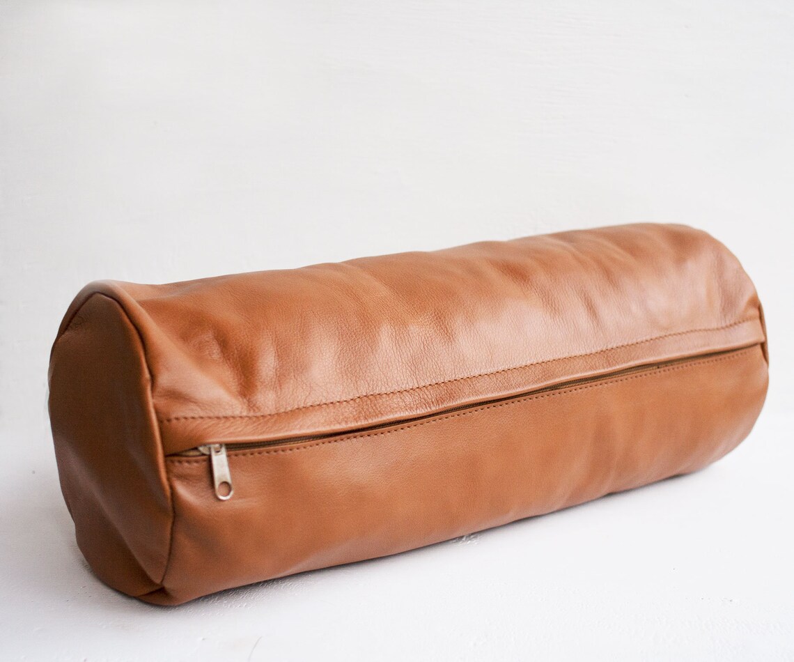 Leather Bolster Pillow in Camel Brown/ Pillows/ Pillow Cases / Etsy