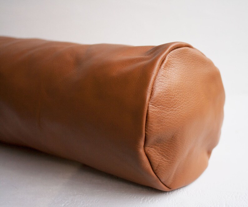 Leather Bolster Pillow in Camel Brown/ Pillows/ Pillow Cases / Etsy