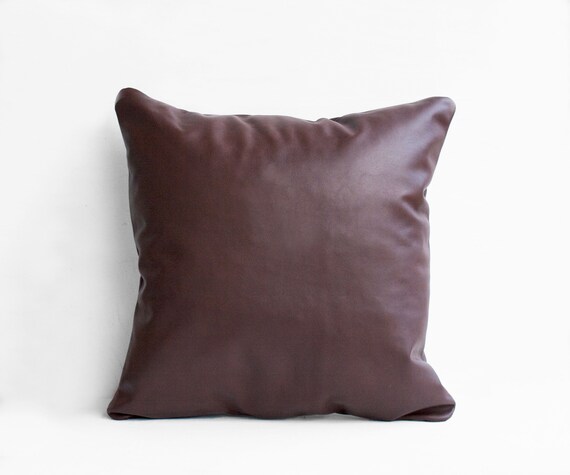 Square Leather Pillow In Brown Pillows Pillow Cases Etsy