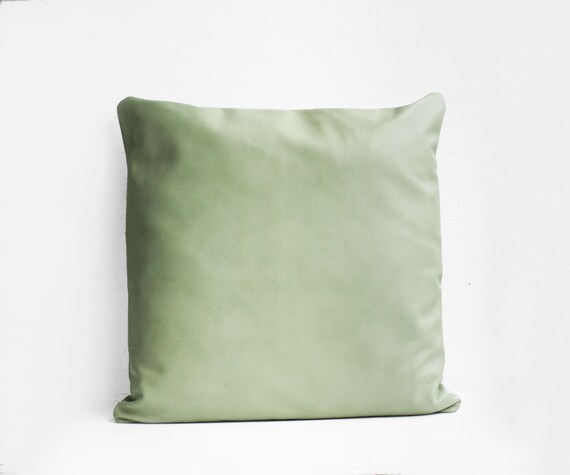 Square Leather Pillow In Mint Green Pillows Pillow Cases Etsy