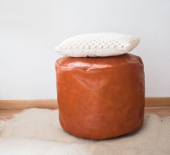 leather floor pillow