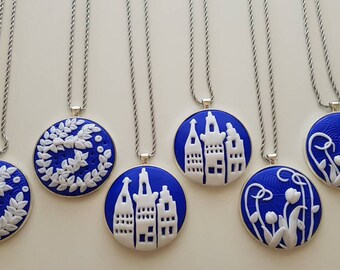 Custom: Cabochon Pendant with Dutch Designs