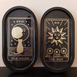 Goud The Moon & The Sun hars ovale Trinket schotel
