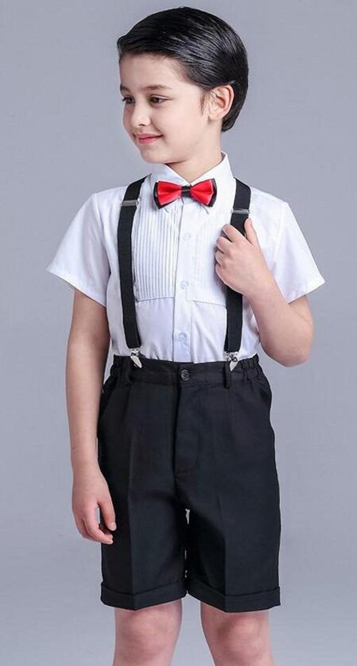 Boys little Man Black Suspenders & Bowtie Set Etsy Canada