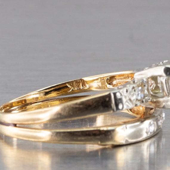 14K Two-Toned Gold Diamond Vintage Ladies Engagem… - image 6