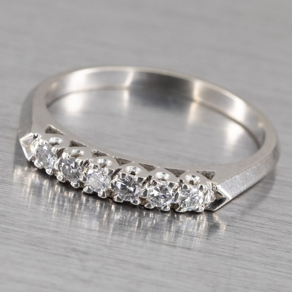 14K White Gold Multi Diamond Ladies Vintage Weddi… - image 8