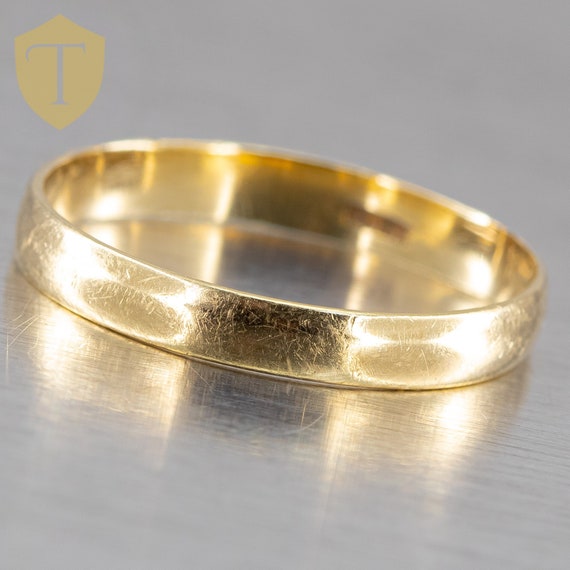 10K Yellow Gold Plain Modern Unisex Wedding Band … - image 1