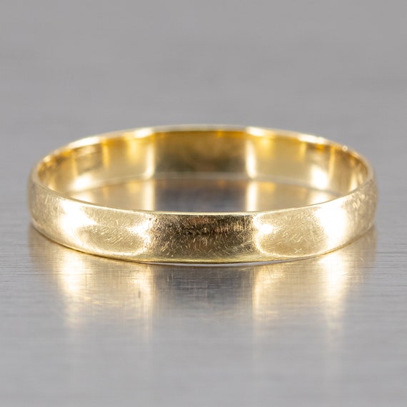 10K Yellow Gold Plain Modern Unisex Wedding Band … - image 5