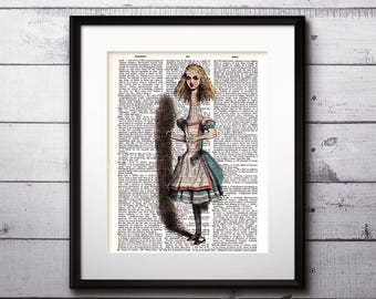 Alice im Wunderland Aquarell Druck, Alice im Wunderland Malerei, 4 Alice im Wunderland Poster, Kinderzimmer, Kinderzimmer Dekor, Wandkunst