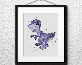 Chomper Watercolor Print, Land Before Time, Tyrannosaurus Art, Dinosaur Art, Disney Art, Nursery, Kids Room Decor, Wall Art
