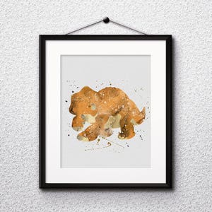 Cera Watercolor Print, Cera Painting, Land Before Time, Triceratops Art, Dinosaur Art, Disney Art, Nursery, Kids Room Decor, Wall Art