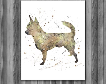 Chihuahua Watercolor Print, Chihuahua Art, Chihuahua Painting, Dog Art, Animal Art, Nursery, Kids Room, Wall Art