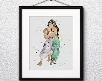 絵画 複製画 ドナルド ソラン ジャスミン フォーミー ジャスミンプリント ジャスミンとトラのポスター アラジン 子供部屋の