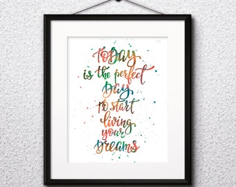 Inspirational Quote Watercolor Print, Love Print 21, Motivational Quote ...