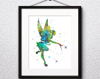 ティンカーベルとテレンスの妖精のプリント：水彩画保育園アート V523