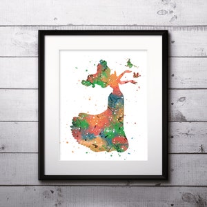 Princess Aurora Watercolor Print, Aurora Art 5, Princess Art, Disney Art, Nursery, Kids Room Decor, Wall Art