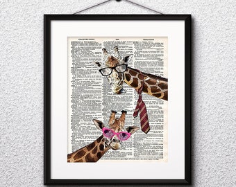 Giraffe Watercolor Print, Giraffe Art 8, Giraffe Painting, Giraffe Poster, Animal Art, Giraffe , Nursery, Kids Room Decor, Wall Art