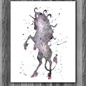 Unicorn Watercolor Print, Unicorn Fantasy Art, Unicorn Painting, Nursery, Kids Room Decor, Wall Art