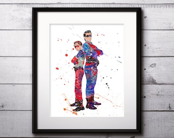 Henry Danger Watercolor Print, Henry Danger Painting, The Adventures of Kid Danger, Superhero Art, Nursery, Kids Room Decor, Wall Art