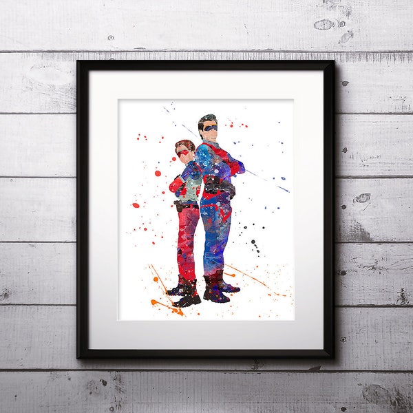 Henry Danger Watercolor Print, Henry Danger Painting, The Adventures of Kid Danger, Superhero Art, Nursery, Kids Room Decor, Wall Art