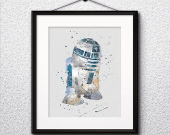 R2D2 (ファンアート) - オリジナル水彩画 - Etsy 日本