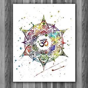 Mandala Watercolor Print, Mandala  Painting, Mandala  Art, Mandala  Poster, Spiritual Decor, Religious Decor, Wall Art