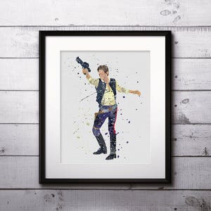 Han Solo Watercolor Print, Star Wars Painting, Star Wars art, Star Wars Hero, Nursery, Kids Room Decor, Wall Art