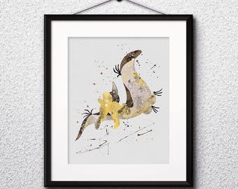 Akwarela Petriego, Obraz Petriego, Kraina Przed Wiekiem, Sztuka Pteranodonów, Sztuka Dinozaurów, Sztuka Disneya, Pokój Dziecięcy, Dekoracja Pokoju Dziecięcego, Sztuka Ścienna