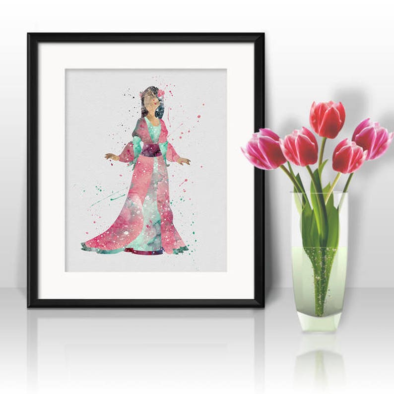 Princess Mulan Watercolor Print, Mulan Art 2, Princess Art, Disney Art ...