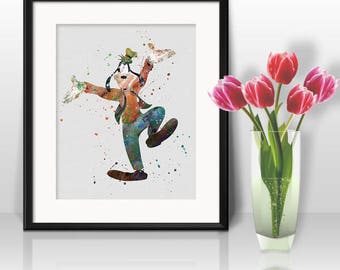 Goofy Watercolor Print, 2, Goofy Disney art, Nursery, Kids Room Decor, Wall Art