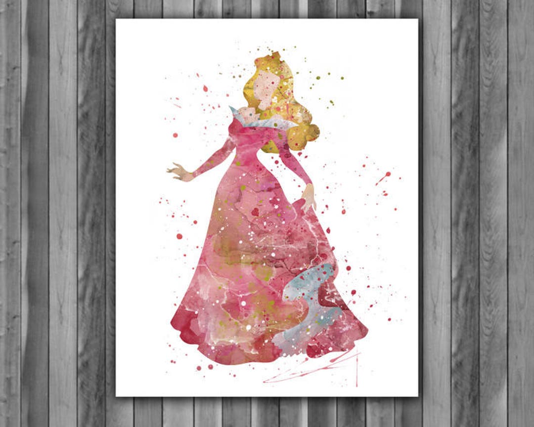 Princess Aurora Watercolor Print, Aurora Disney Art, Princess Art ...