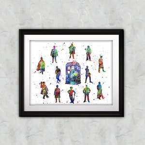 Tardis Watercolor Print, Dr Who Print, Tardis Painting, Dr Who Painting, Nursery, Kids Room Decor, Wall Art