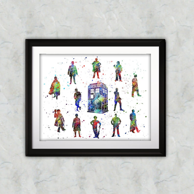 Tardis Watercolor Print, Dr Who Print, Tardis Painting, Dr Who Painting ...