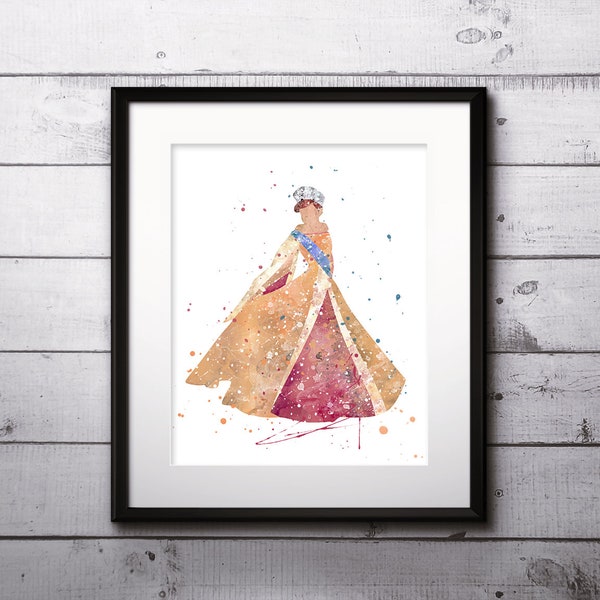 Princess Anastasia Watercolor Print, Anastasia Art, Princess Art, Nursery, Kids Room Decor, Wall Art