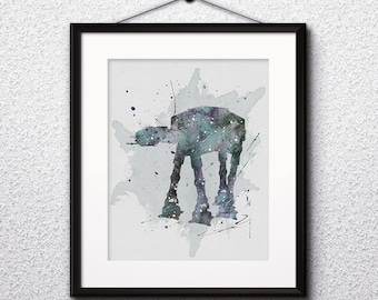 AT-ST スターウォーズ ピクチャーウォーカー 水彩画 ポスター 壁飾り
