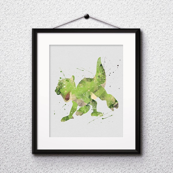 Ducky Watercolor Print, Ducky Painting, Land Before Time, Saurolophus Art, Dinosaur Art, Disney Art, Nursery, Kids Room Decor, Wall Art