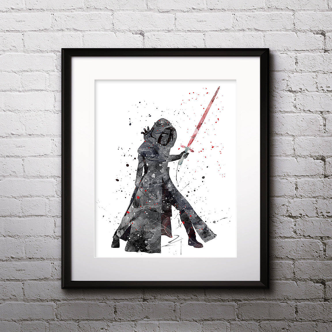 Kylo Ren Watercolor Print, Star Wars Painting, Star Wars Art, Dark